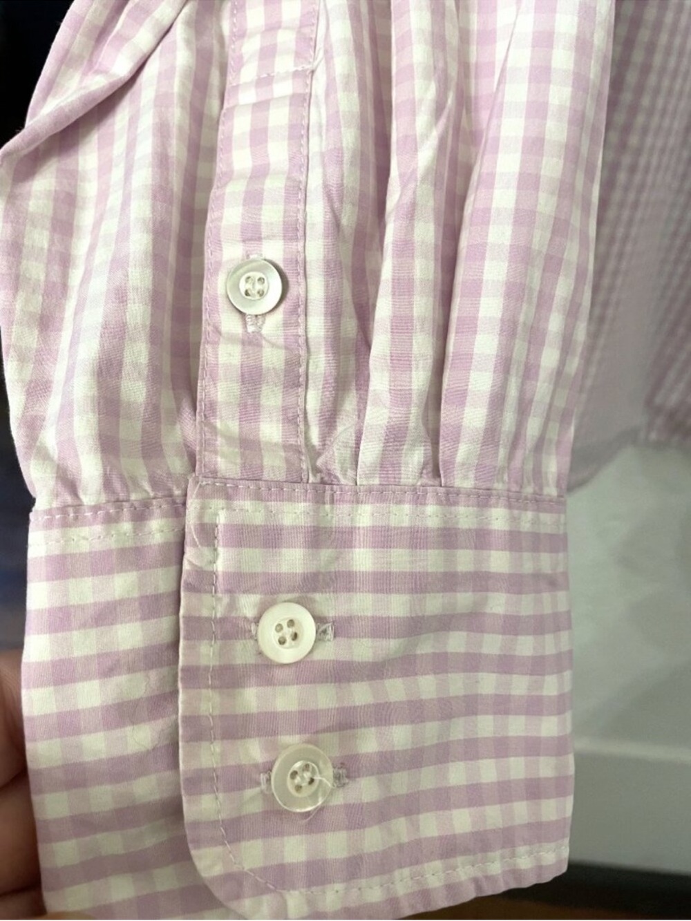 NWOT J. Crew Lavender Stretch Perfect Gingham Button-Down Shirt - Picture 5 of 6
